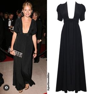 Isabel Marant Toile Pliss Chiffon Kamil Maxi Dress Black/Size 38